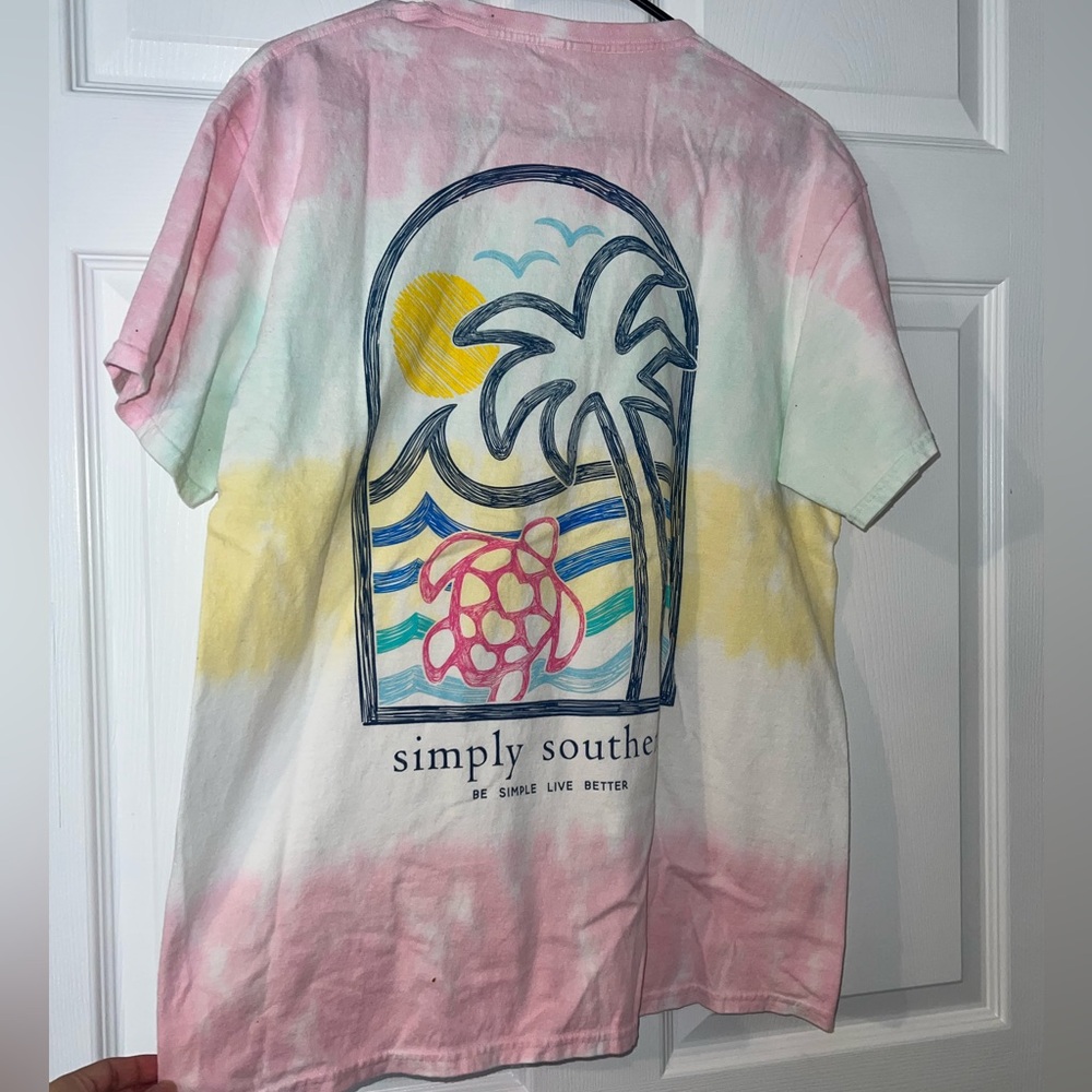 Simply Southern Pastel Tie-Dye T-Shirt size L